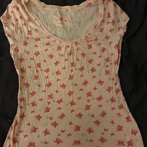 Kohls SO Pink Butterfly Blouse